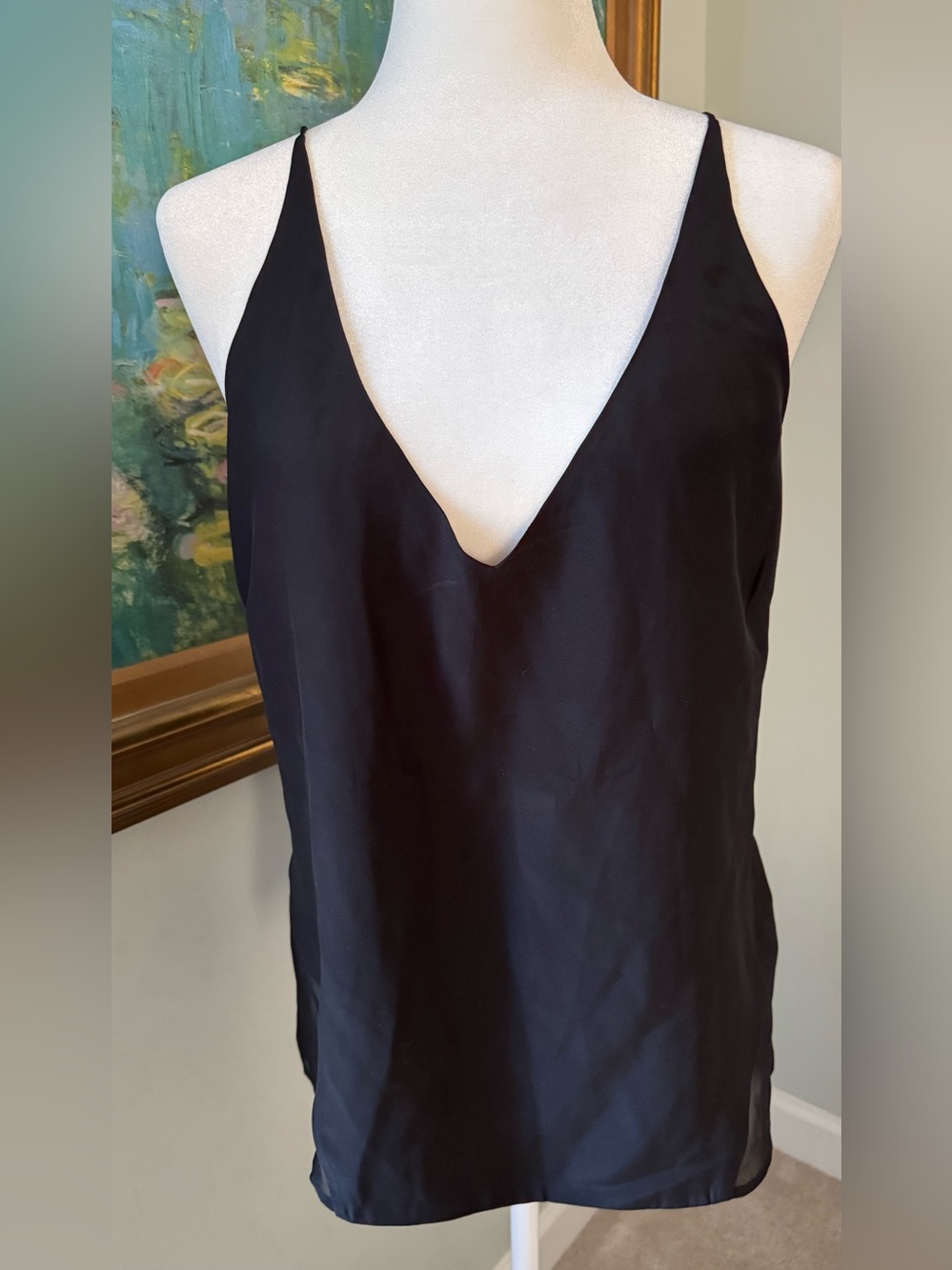 J Brand Silk Lucy Camisole Black Size L NWOT